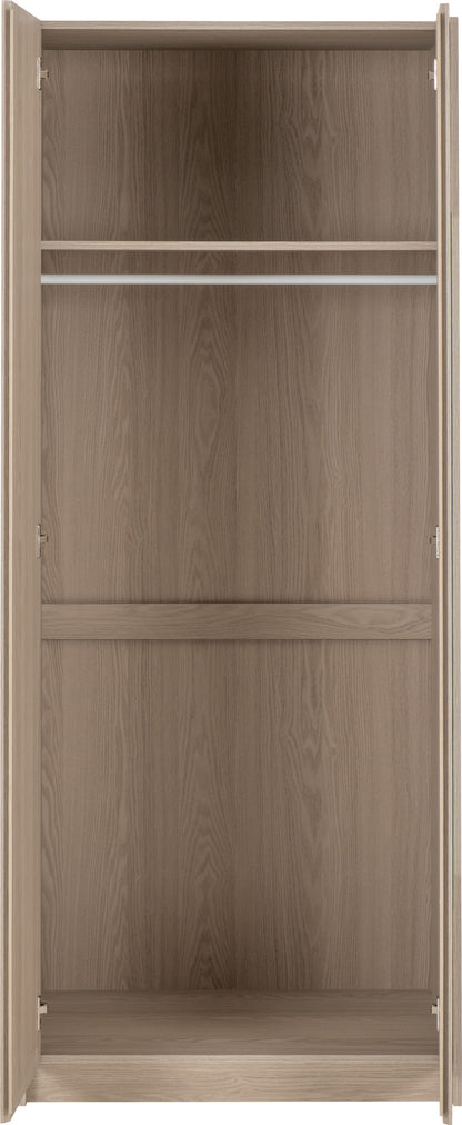 Paris 2 Door Wardrobe Mirrored - Smoked Ash Effect