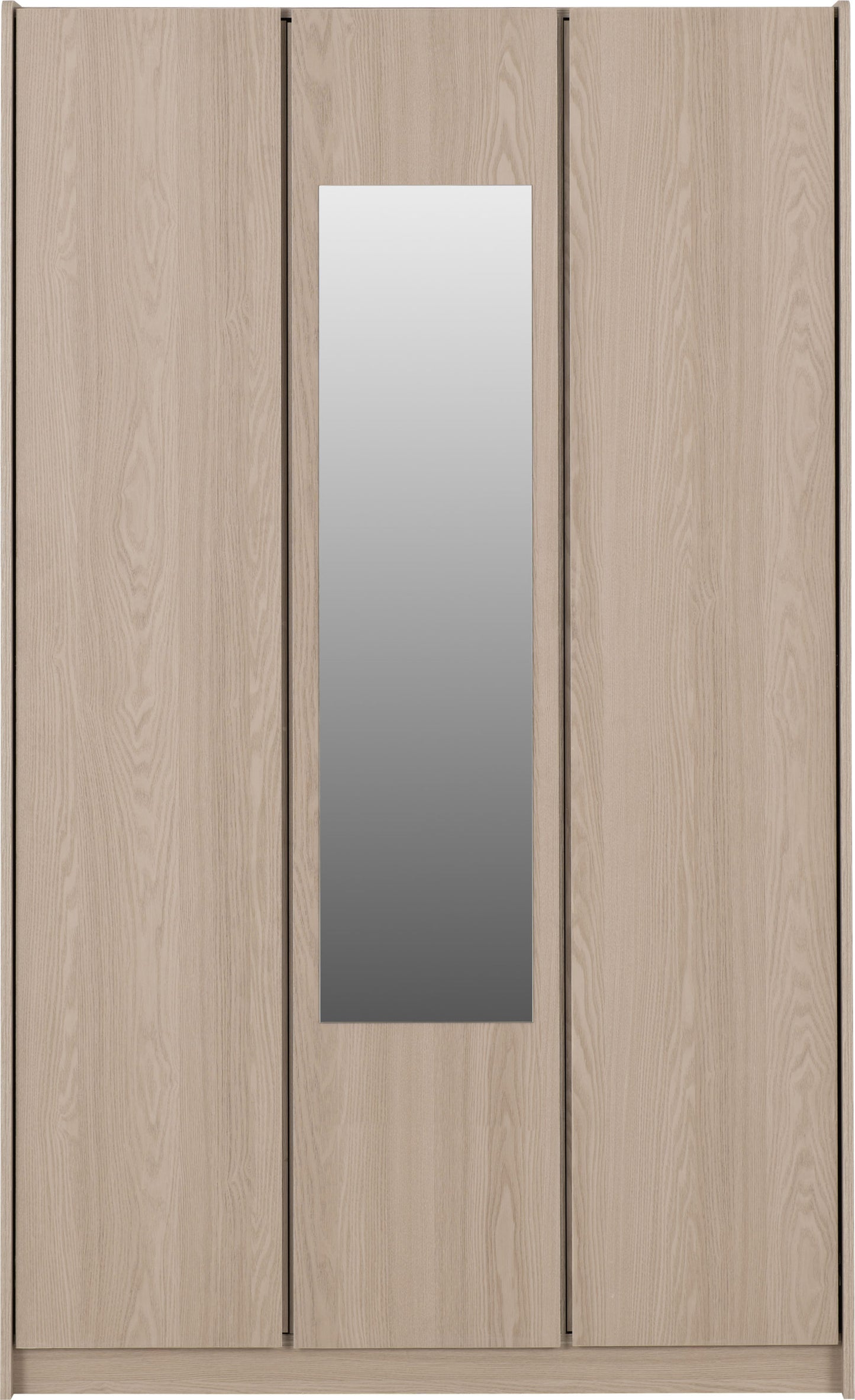 Paris 3 Door Wardrobe Mirrored  - Smoked Ash Effect