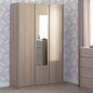 Paris 3 Door Wardrobe Mirrored  - Smoked Ash Effect