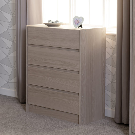 Paris 4 Drawer Chest - Smoked Ash Effect