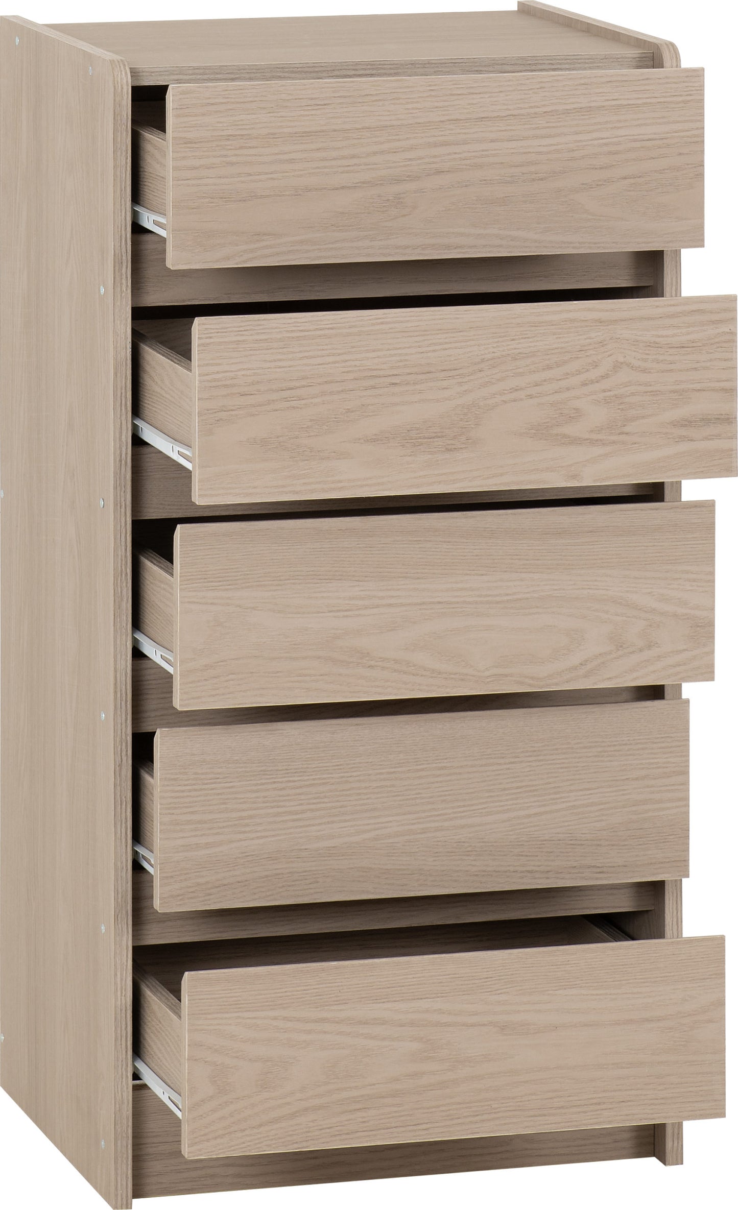 Paris 5 Drawer Chest - Smoked Ash Effect
