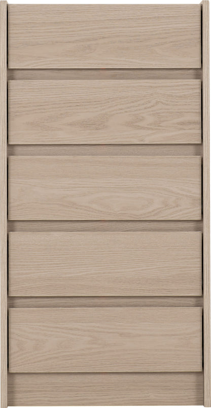 Paris 5 Drawer Chest - Smoked Ash Effect