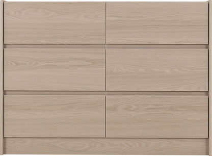 Paris 6 Drawer Chest - Smoked Ash Effect