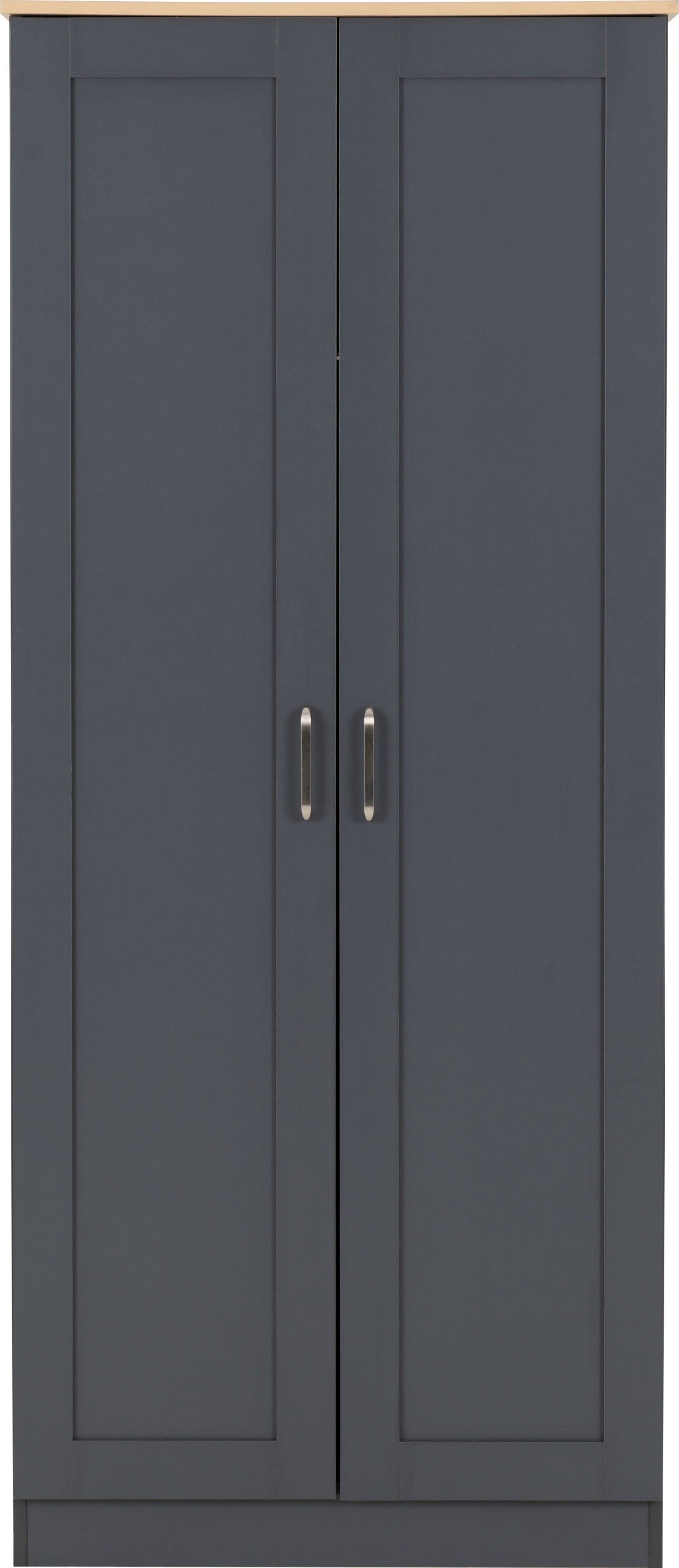 Portland 2 Door Wardrobe - Grey/Oak Effect