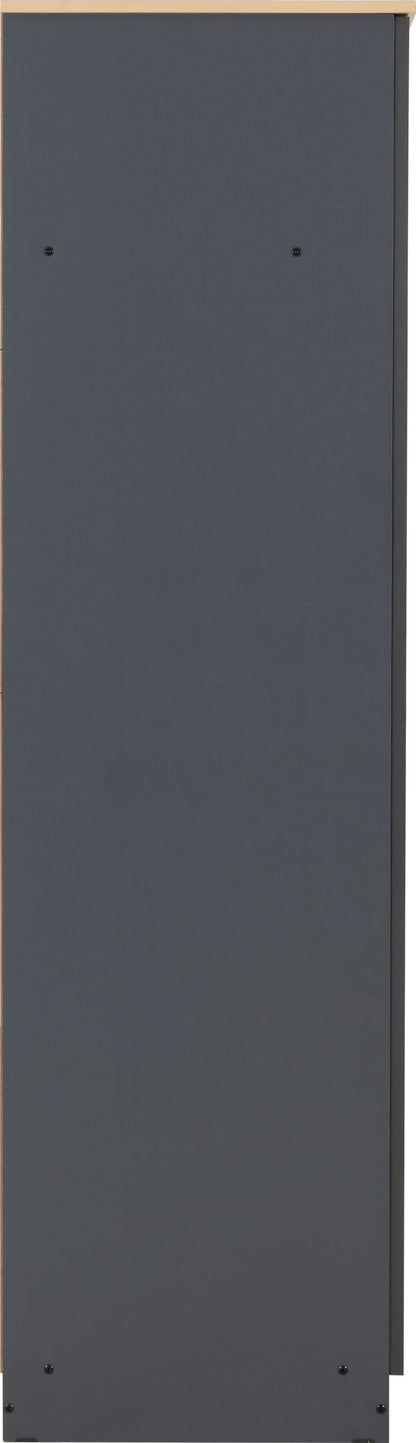 Portland 2 Door Wardrobe - Grey/Oak Effect