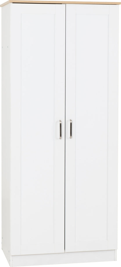 Portland 2 Door Wardrobe - White/Oak Effect
