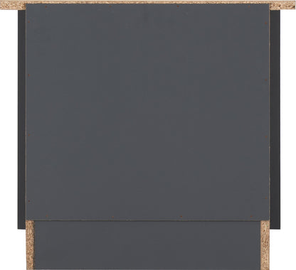 Portland 2 Drawer Bedside - Grey/Oak Effect