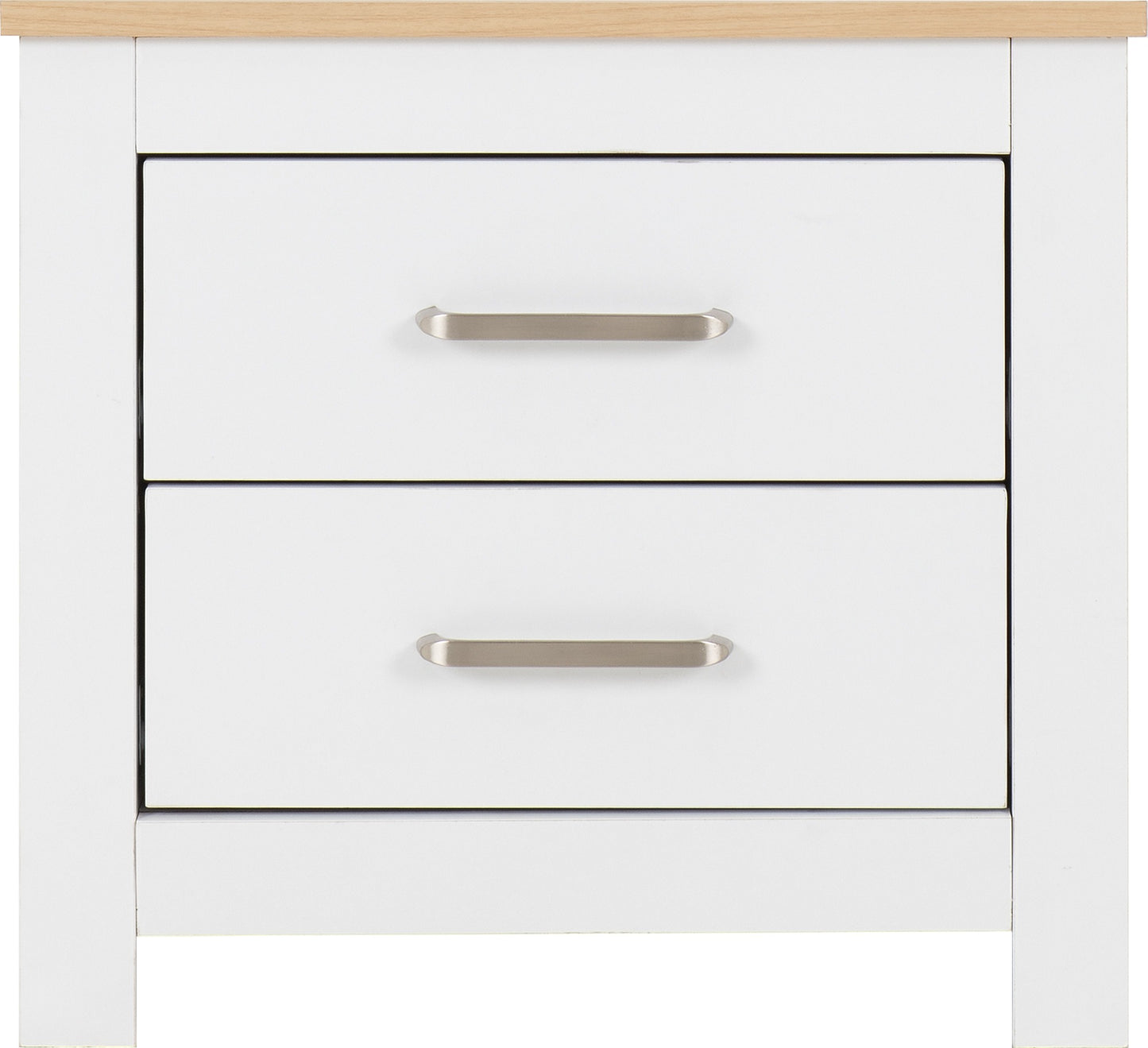 Portland 2 Drawer Bedside - White/Oak Effect