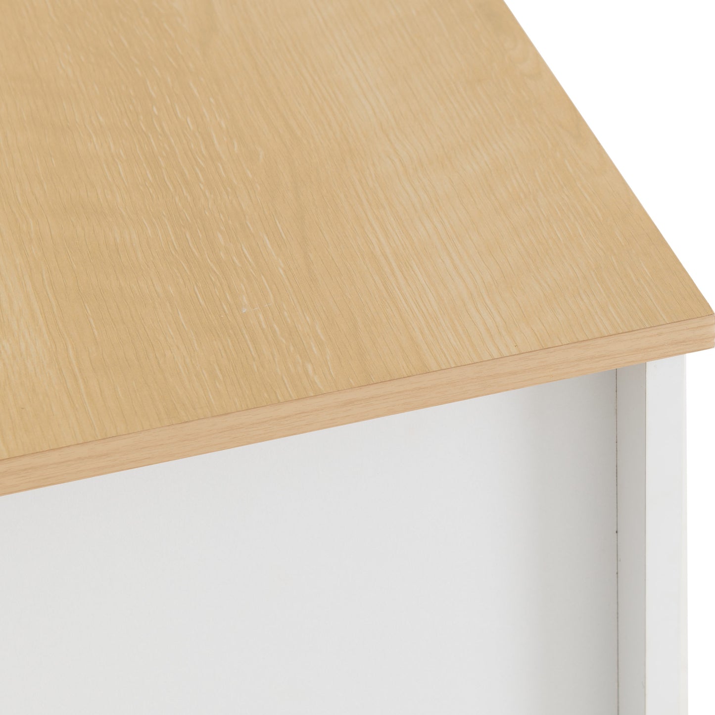 Portland 2 Drawer Bedside - White/Oak Effect