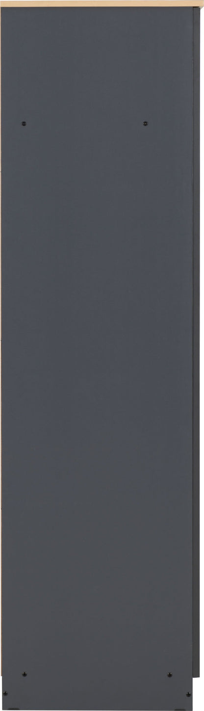 Portland 3 Door Wardrobe - Grey/Oak Effect
