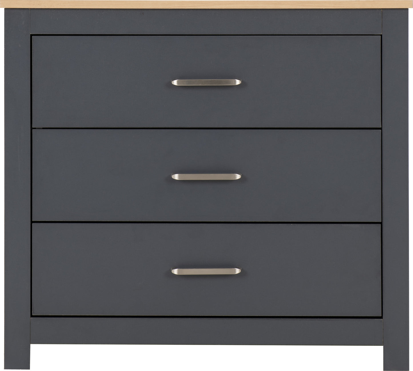 Portland 3 Drawer Chest - Grey/Oak Effect
