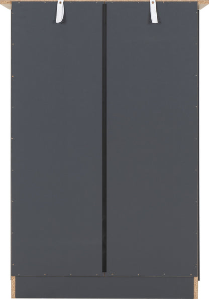 Portland 3+2 Drawer Chest - Grey/Oak Effect
