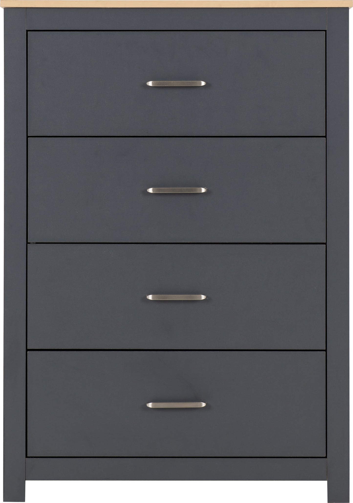 Portland 4 Drawer Chest - Grey/Oak Effect