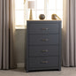 Portland 4 Drawer Chest - Grey/Oak Effect