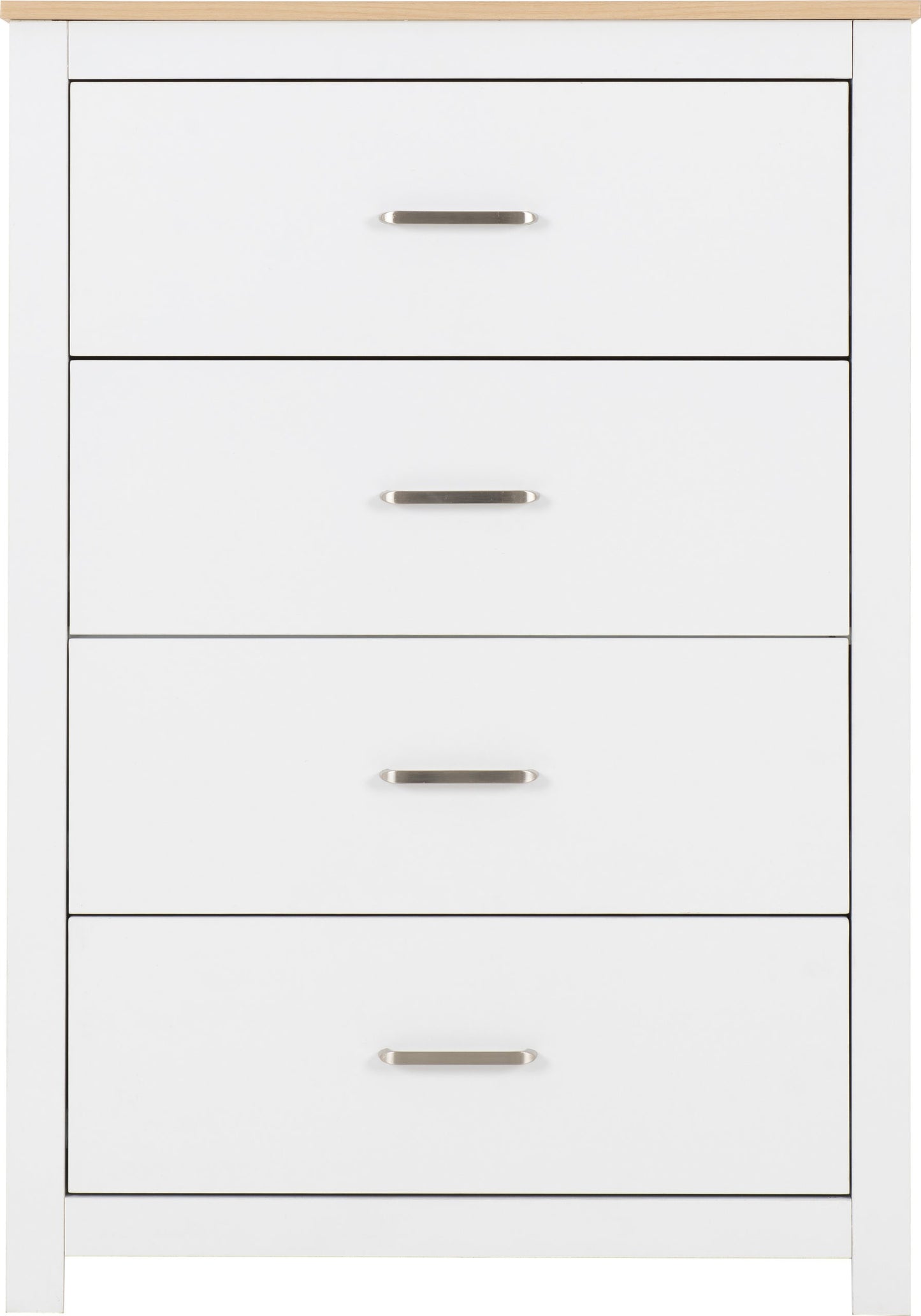Portland 4 Drawer Chest - White/Oak Effect