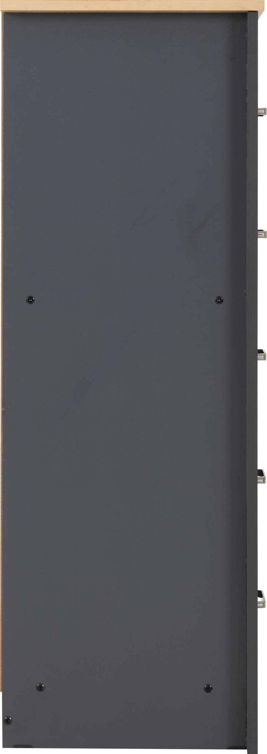 Portland 5 Drawer Narrow Chest - Grey/Oak Effect