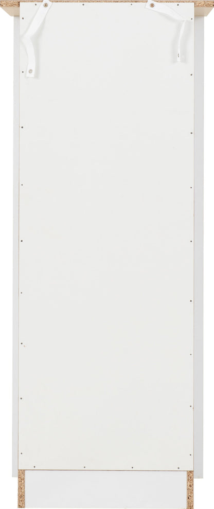 Portland 5 Drawer Narrow Chest - White/Oak Effect