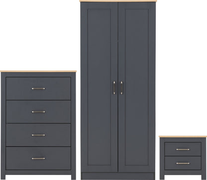 Portland Trio Set - Grey/Oak Effect
