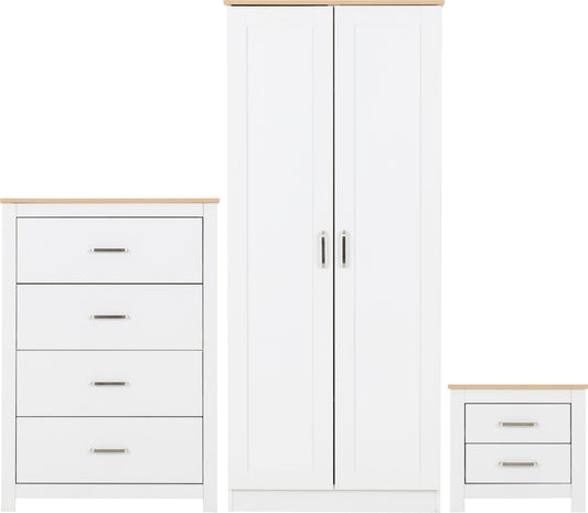 Portland Trio Set - White/Oak Effect