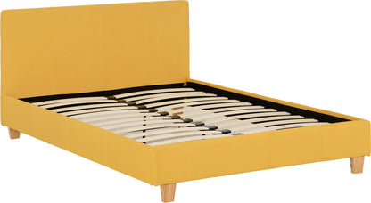 Prado 4'6" Bed - Mustard Fabric