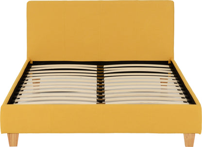 Prado 4'6" Bed - Mustard Fabric