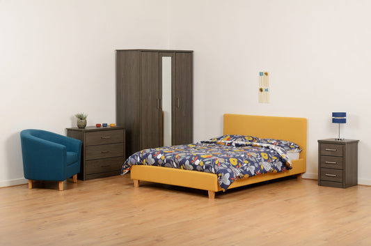Prado 4'6" Bed - Mustard Fabric