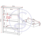Panama 1 Drawer Bookcase - White/Natural Wax