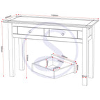 Panama 2 Drawer Console Table - White/Natural Wax