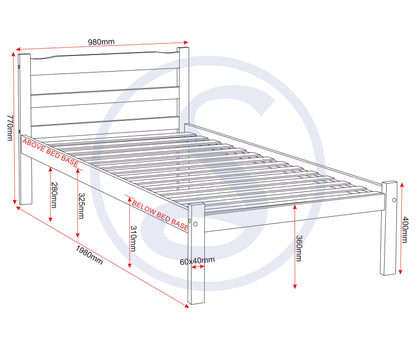 Panama 3' Bed - Natural Wax