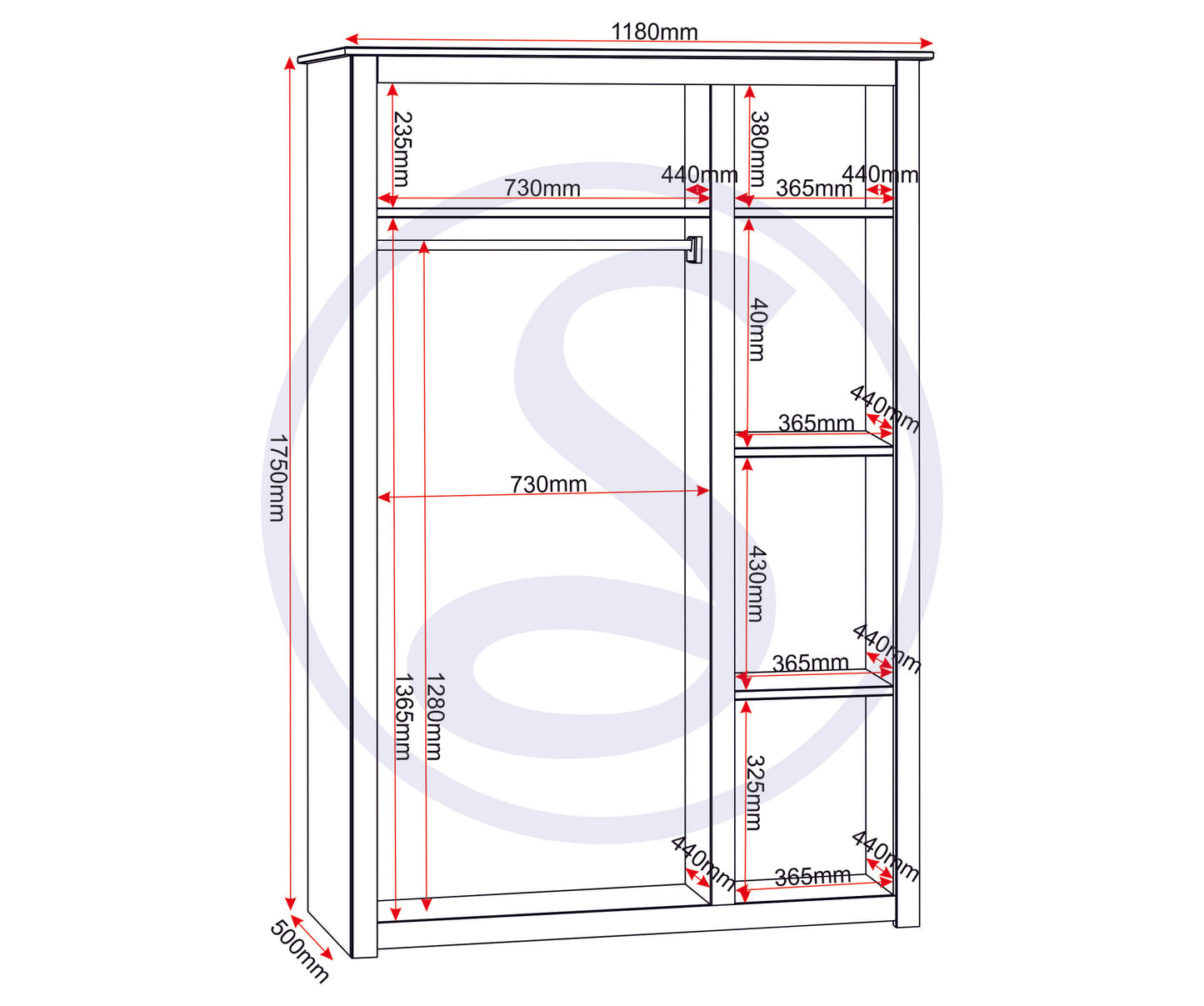 Panama 3 Door Wardrobe - Natural Wax