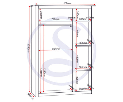 Panama 3 Door Wardrobe - Natural Wax