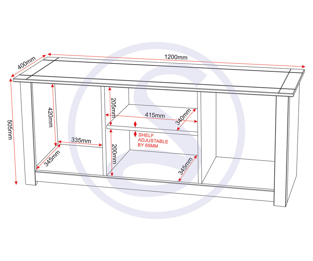 Panama Flat Screen Tv Unit - White/Natural Wax