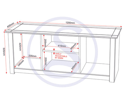 Panama Flat Screen Tv Unit - White/Natural Wax