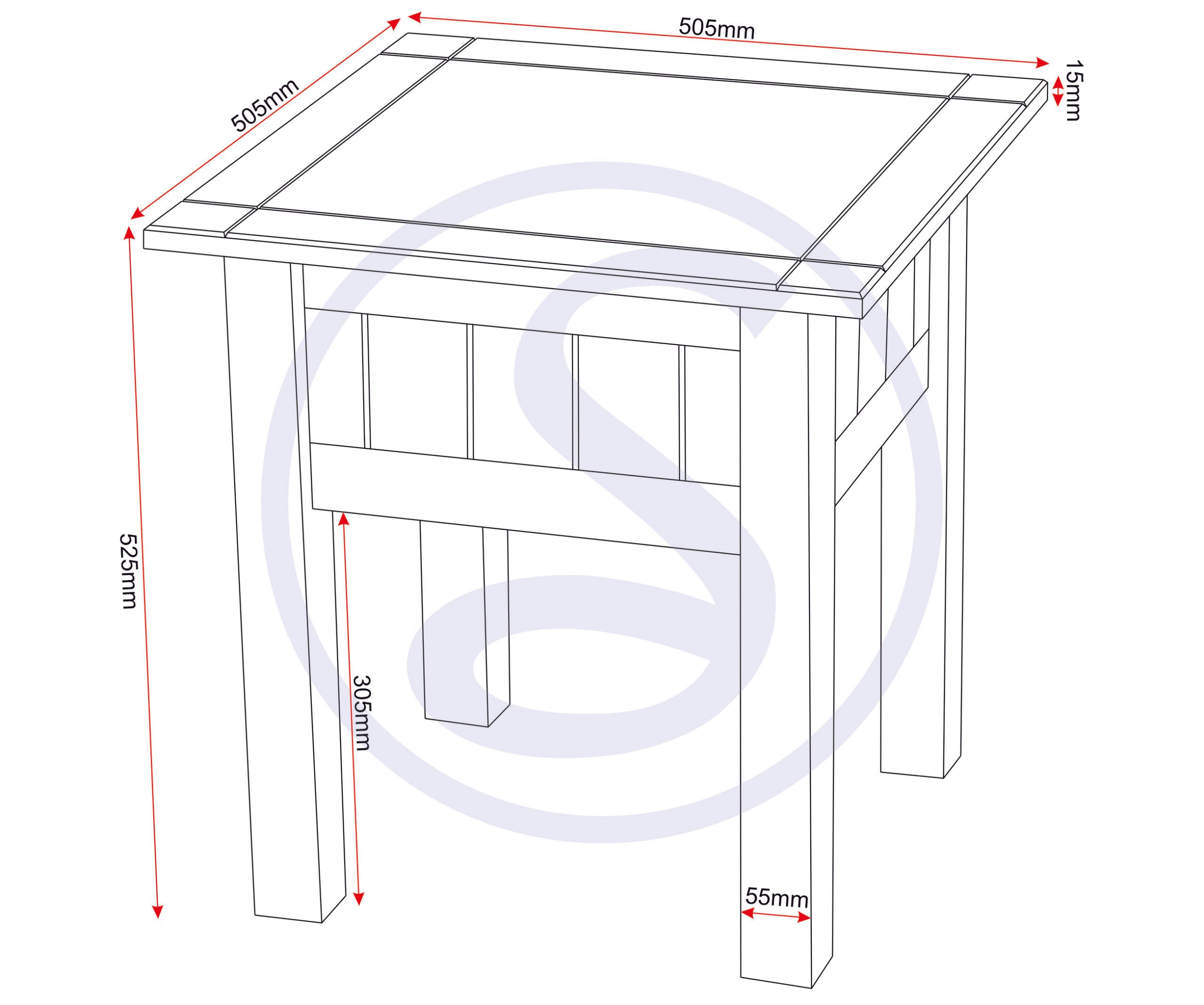 Panama Lamp Table - White/Natural Wax