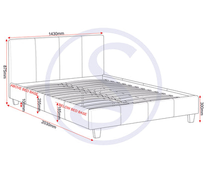 Prado 4'6" Bed - Petrol Blue Fabric