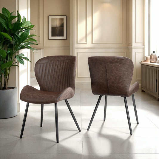 Quebec Dining Chair (X4 Per Box) - Brown Pu