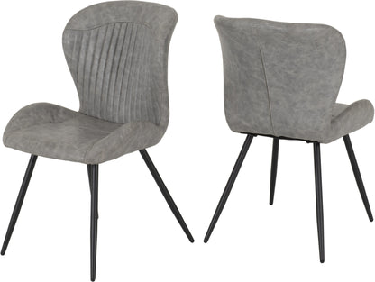Quebec Dining Chair (X4 Per Box) - Grey Pu
