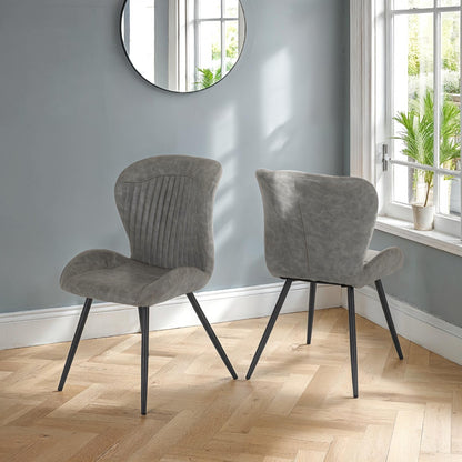 Quebec Dining Chair (X4 Per Box) - Grey Pu