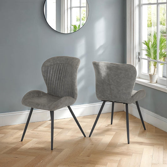Quebec Dining Chair (X4 Per Box) - Grey Pu