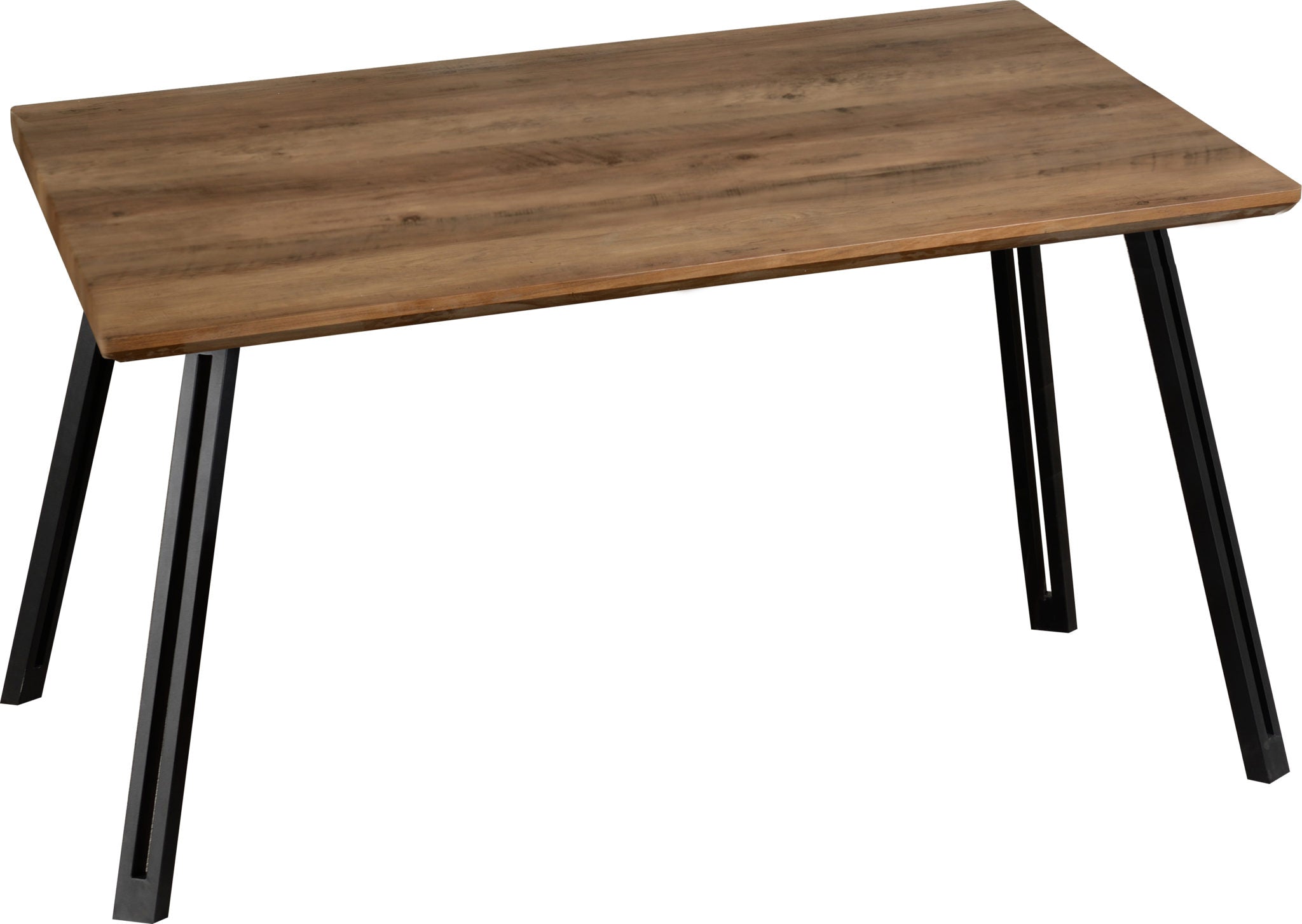 Quebec Straight Edge Dining Table - Medium Oak Effect