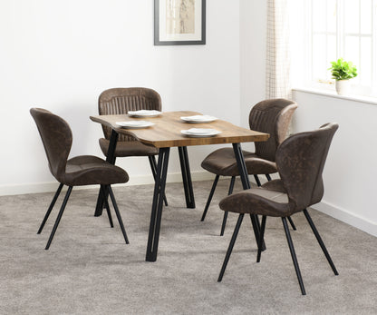 Quebec Dining Chair (X4 Per Box) - Brown Pu