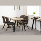 Quebec Wave Edge Dining Table - Medium Oak Effect
