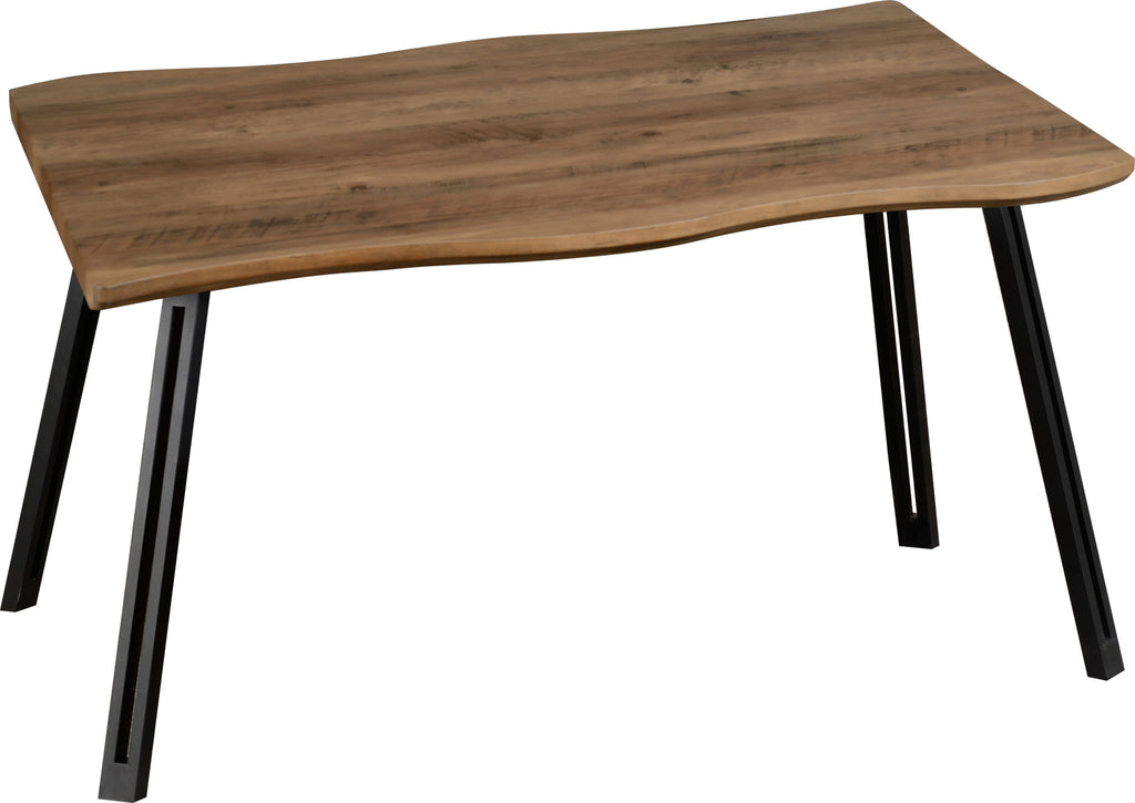 Quebec Wave Edge Dining Table - Medium Oak Effect