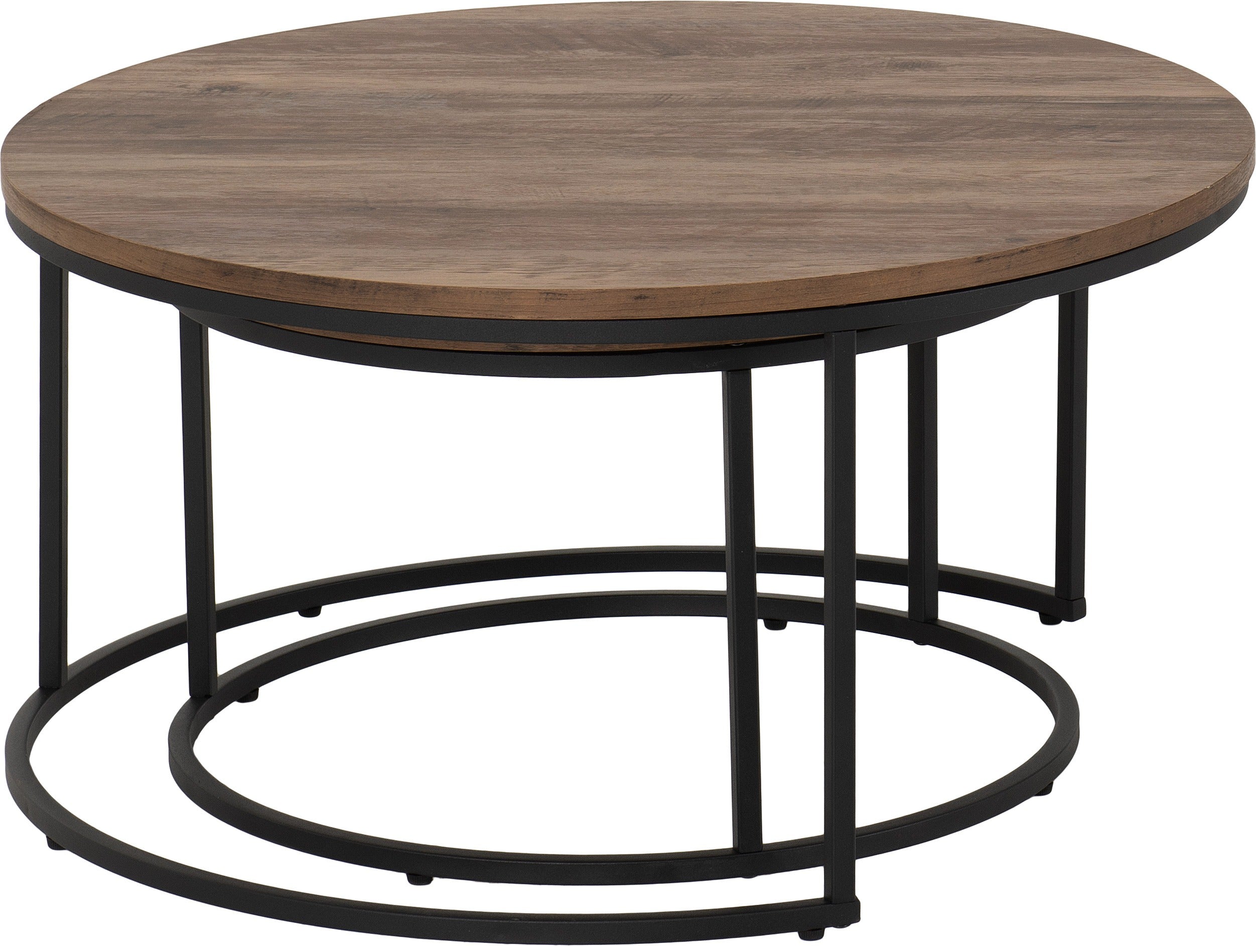 Quebec Round Coffee Table Set - Medium Oak Effect