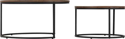 Quebec Round Coffee Table Set - Medium Oak Effect