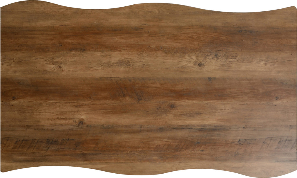 Quebec Wave Edge Dining Table - Medium Oak Effect