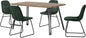 Quebec Straight & Lukas Dining Set (X4 Chairs) - Medium Oak Effect/Emerald Green Velvet