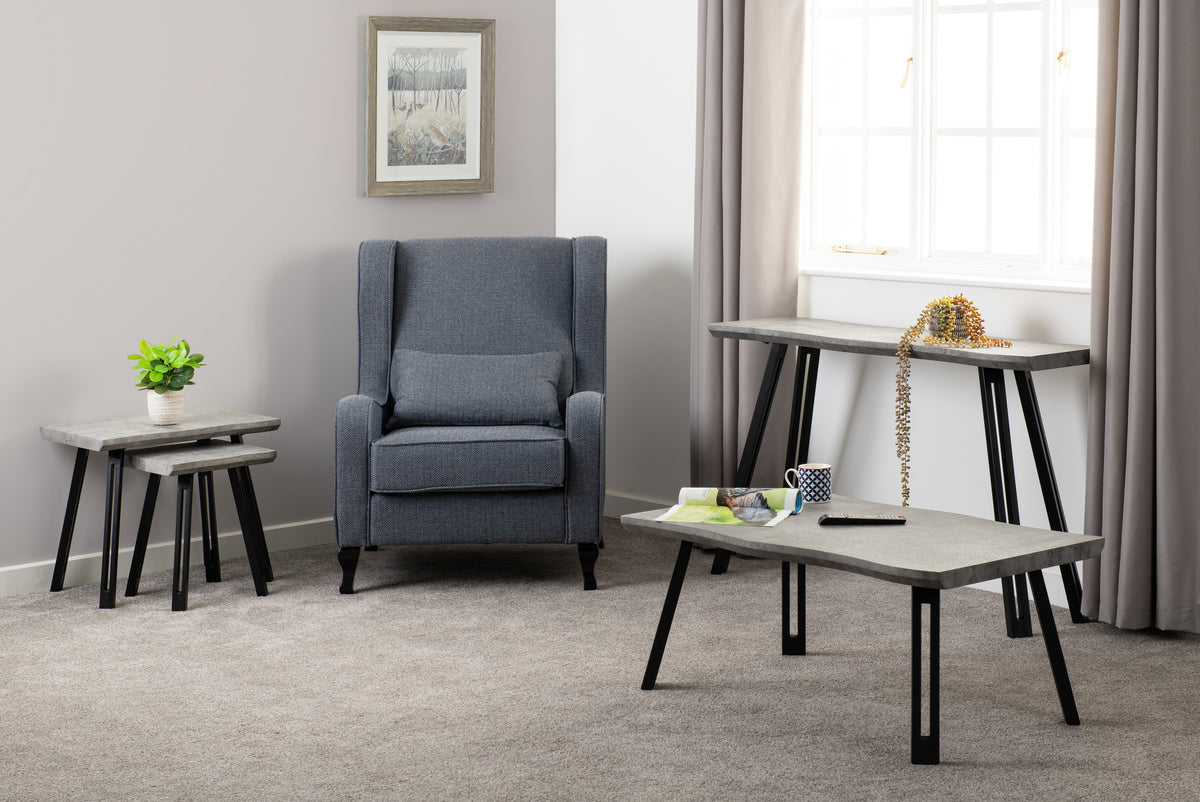 Quebec Wave Edge Coffee Table - Concrete Effect