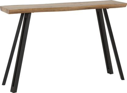 Quebec Wave Edge Console Table - Medium Oak Effect