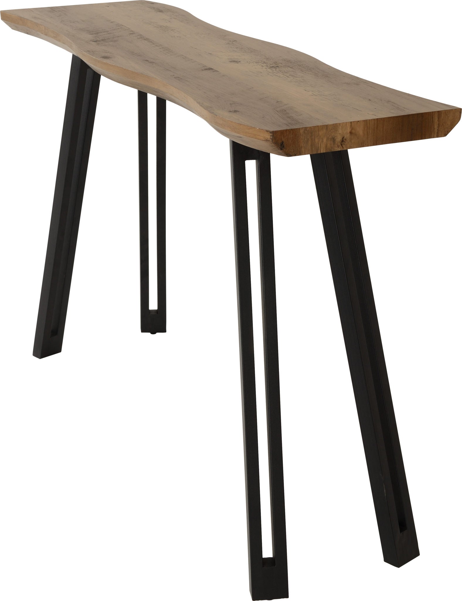 Quebec Wave Edge Console Table - Medium Oak Effect